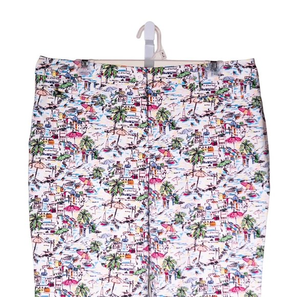 Talbots Womens Pants Floral Stretch Beach Summer Hawaiian Vacation Trousers 12 - Picture 5 of 8